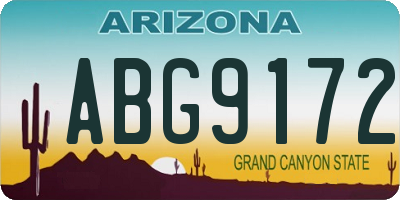 AZ license plate ABG9172