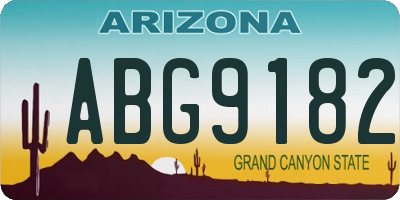 AZ license plate ABG9182