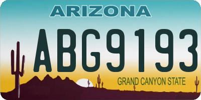 AZ license plate ABG9193