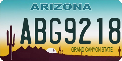 AZ license plate ABG9218