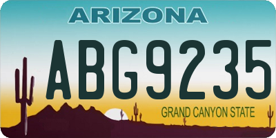 AZ license plate ABG9235