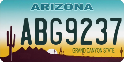AZ license plate ABG9237