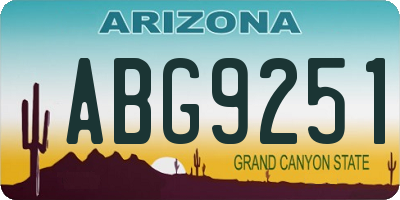 AZ license plate ABG9251