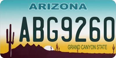 AZ license plate ABG9260
