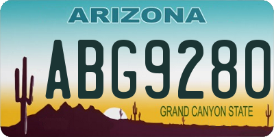 AZ license plate ABG9280