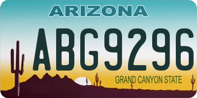 AZ license plate ABG9296