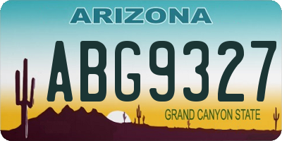 AZ license plate ABG9327