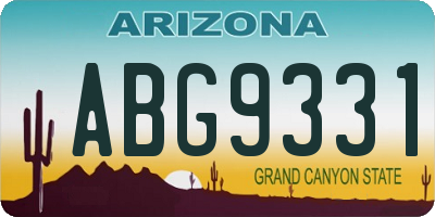 AZ license plate ABG9331
