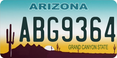 AZ license plate ABG9364