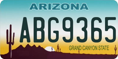 AZ license plate ABG9365