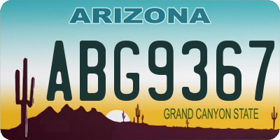 AZ license plate ABG9367