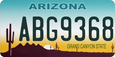 AZ license plate ABG9368