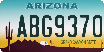 AZ license plate ABG9370
