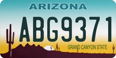 AZ license plate ABG9371