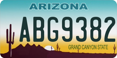 AZ license plate ABG9382