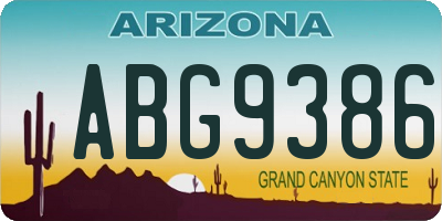 AZ license plate ABG9386