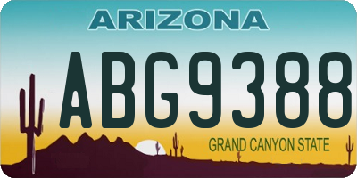 AZ license plate ABG9388
