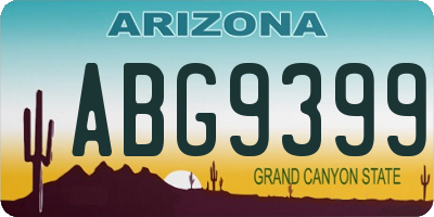 AZ license plate ABG9399