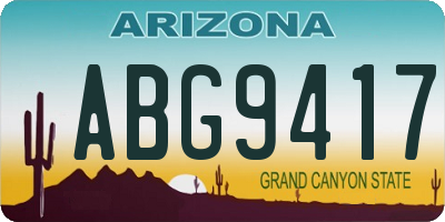 AZ license plate ABG9417