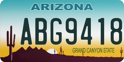 AZ license plate ABG9418