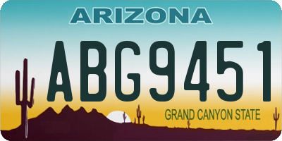 AZ license plate ABG9451