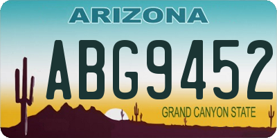 AZ license plate ABG9452