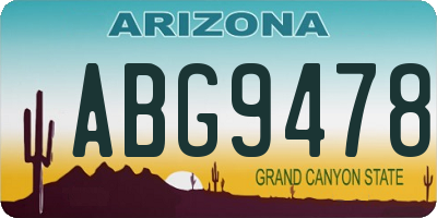 AZ license plate ABG9478