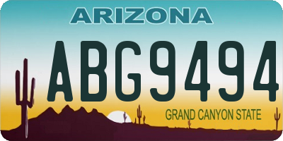 AZ license plate ABG9494
