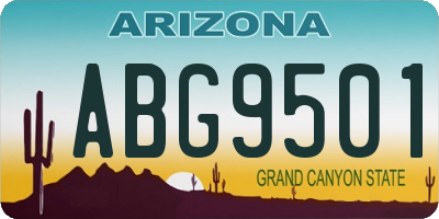AZ license plate ABG9501