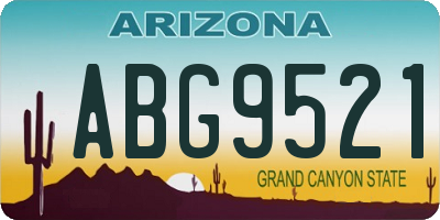 AZ license plate ABG9521