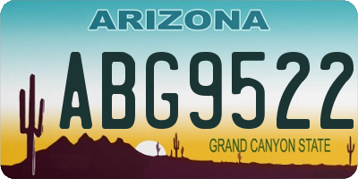 AZ license plate ABG9522