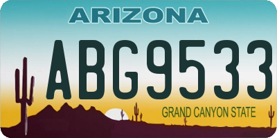 AZ license plate ABG9533