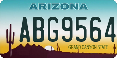 AZ license plate ABG9564