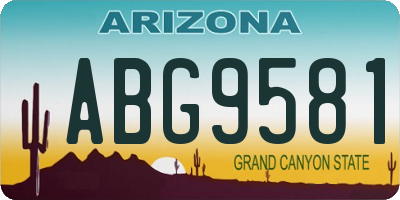 AZ license plate ABG9581
