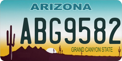 AZ license plate ABG9582