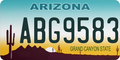 AZ license plate ABG9583