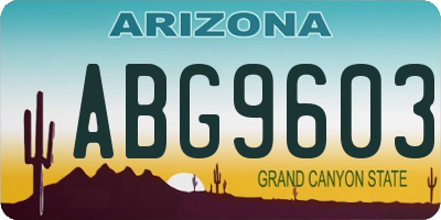 AZ license plate ABG9603