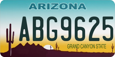 AZ license plate ABG9625