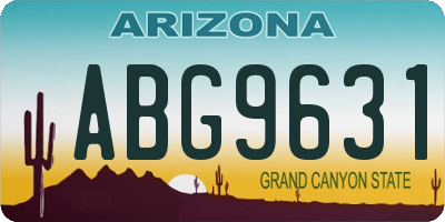 AZ license plate ABG9631