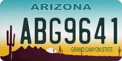 AZ license plate ABG9641