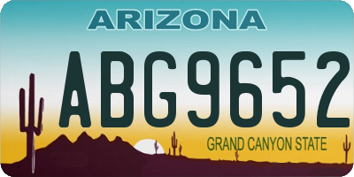 AZ license plate ABG9652