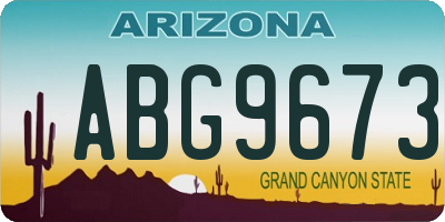 AZ license plate ABG9673