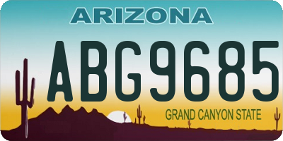 AZ license plate ABG9685