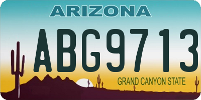 AZ license plate ABG9713