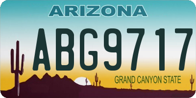 AZ license plate ABG9717