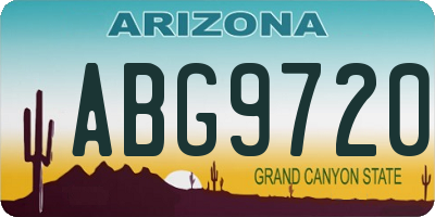 AZ license plate ABG9720