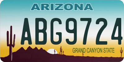 AZ license plate ABG9724