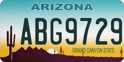 AZ license plate ABG9729