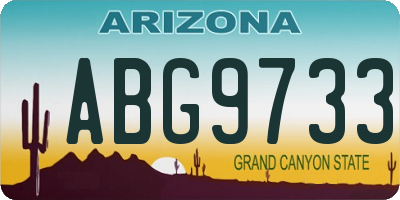 AZ license plate ABG9733