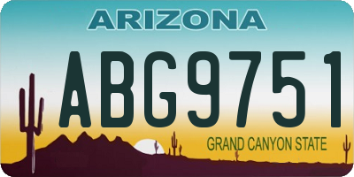 AZ license plate ABG9751